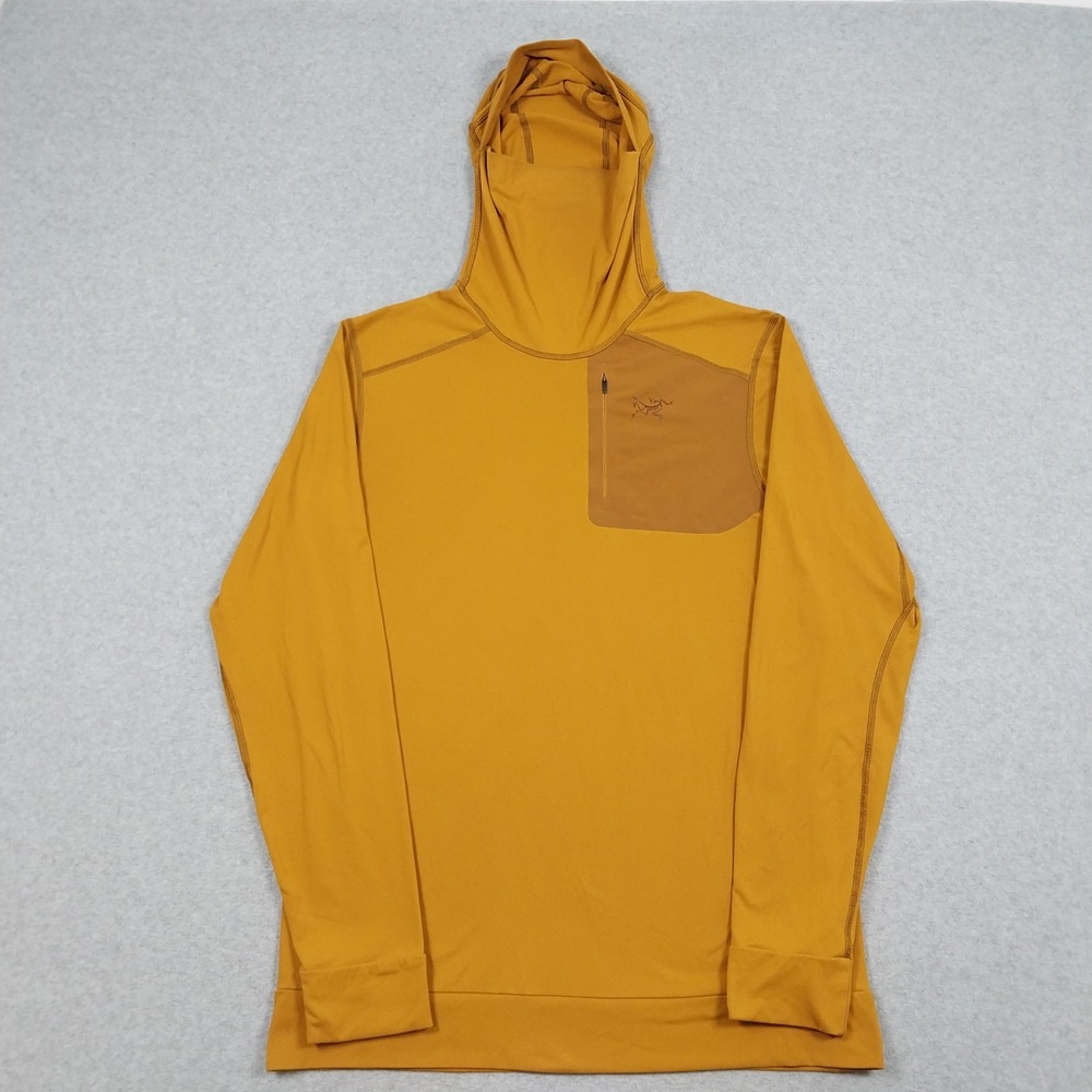 Arc'teryx Hoody Men Medium Orange Stryka Rho LT Base Layer Balaclava Lightweight